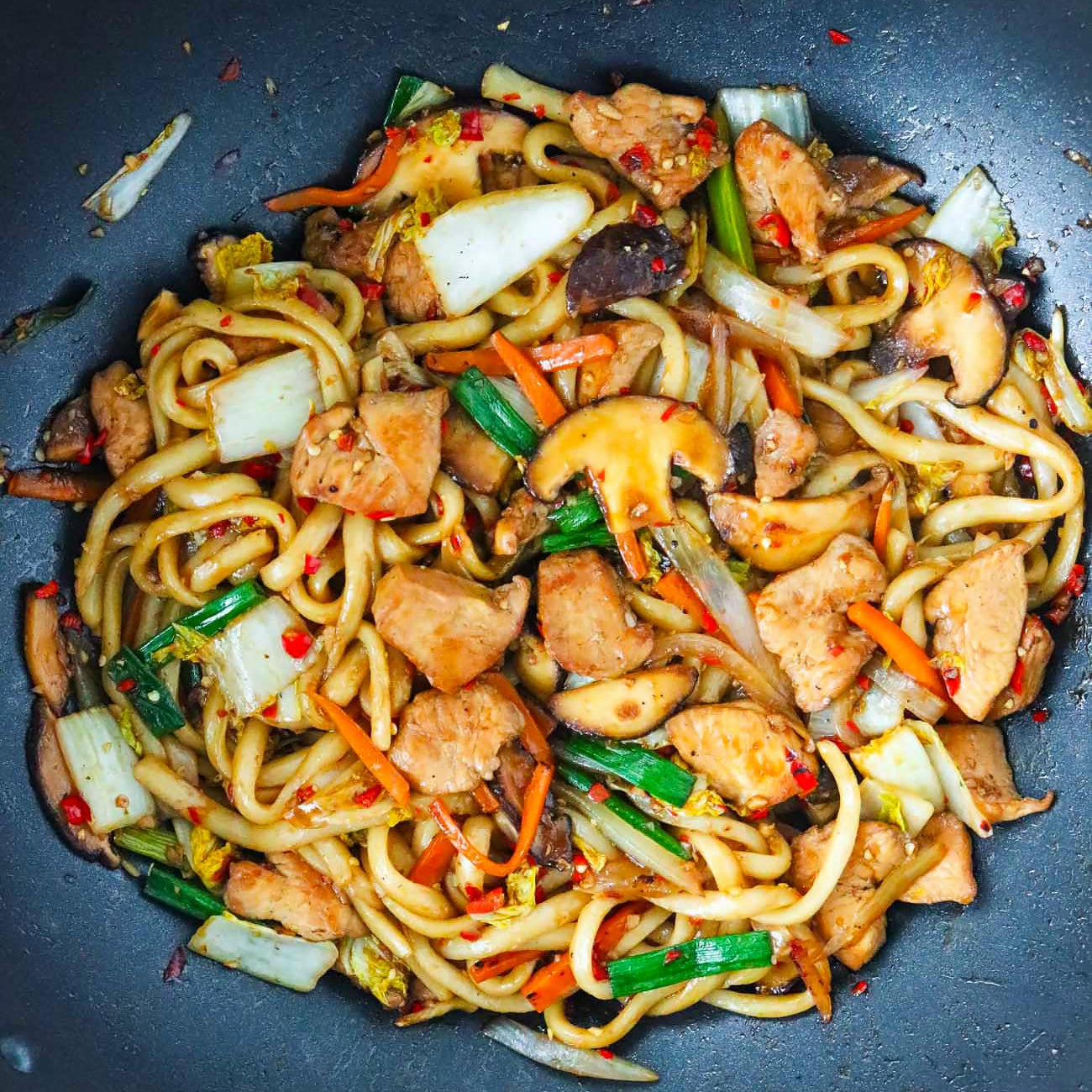 chicken yaki udon