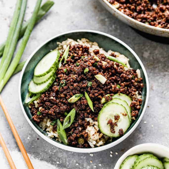 ground beef bulgogi bowl