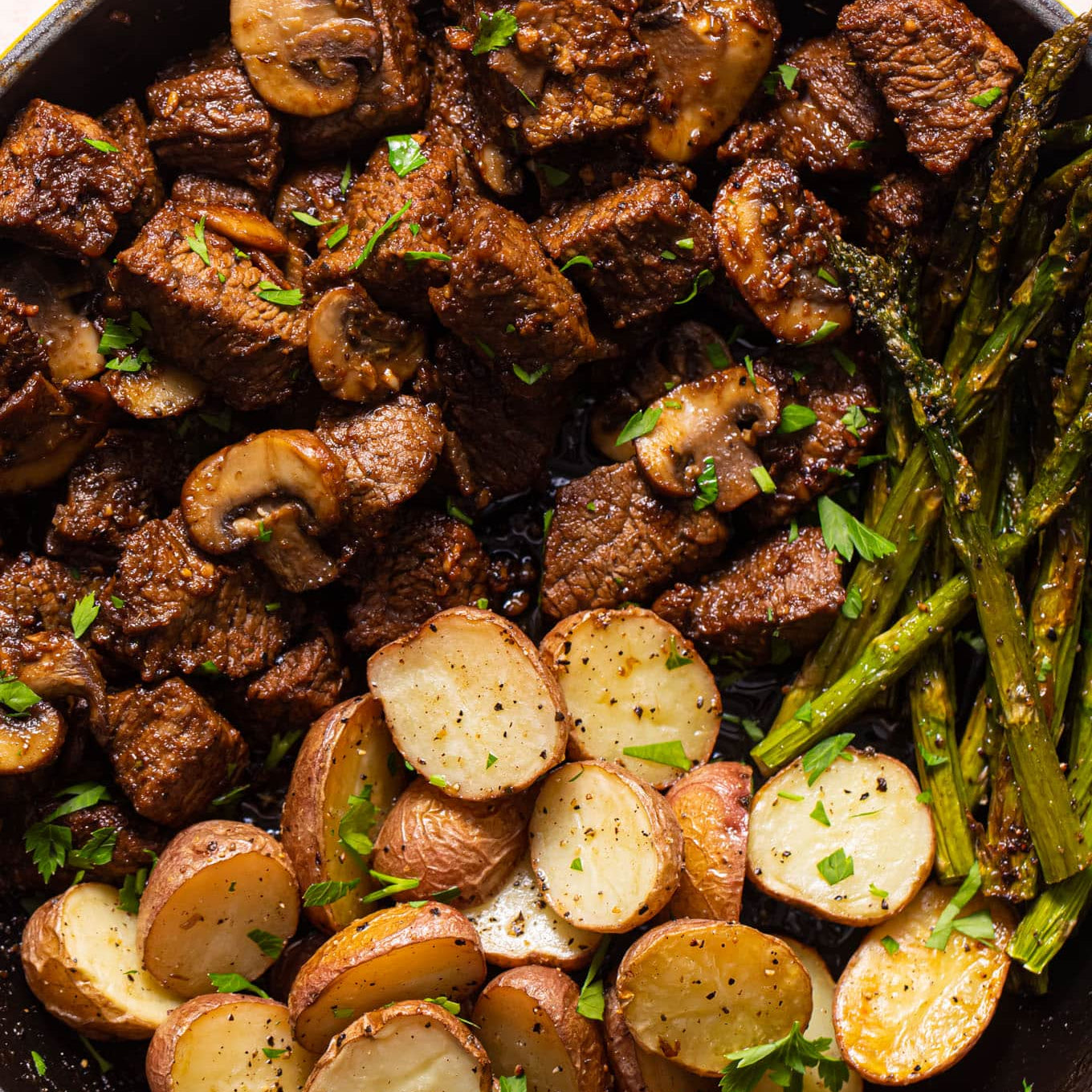 garlic herb steak bites