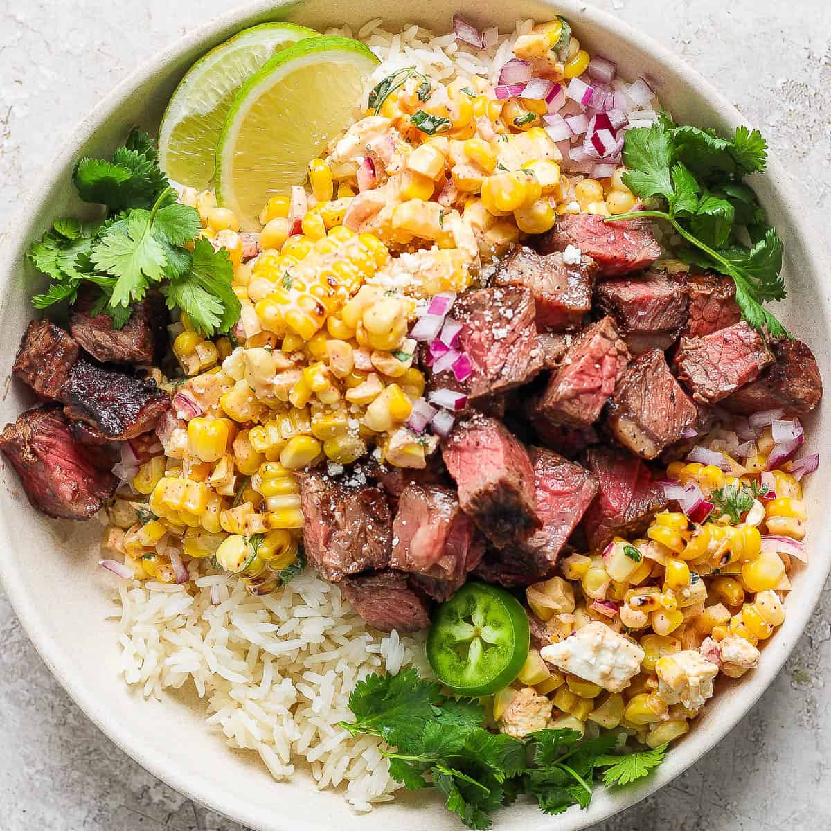 elote steak bowl