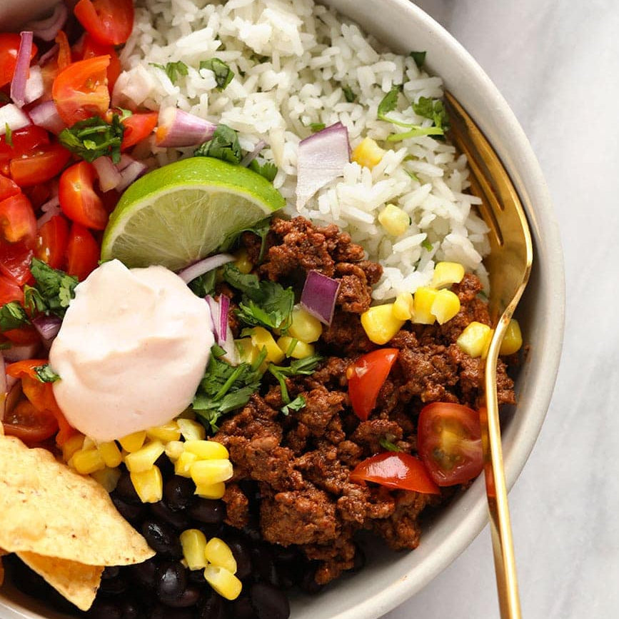 beef taco bowl